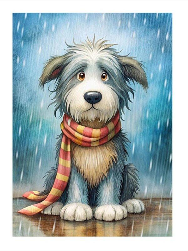 Ekart Kırmızı Atkılı Köpek Mdf poster 35 cm x 50 cm - Image 1