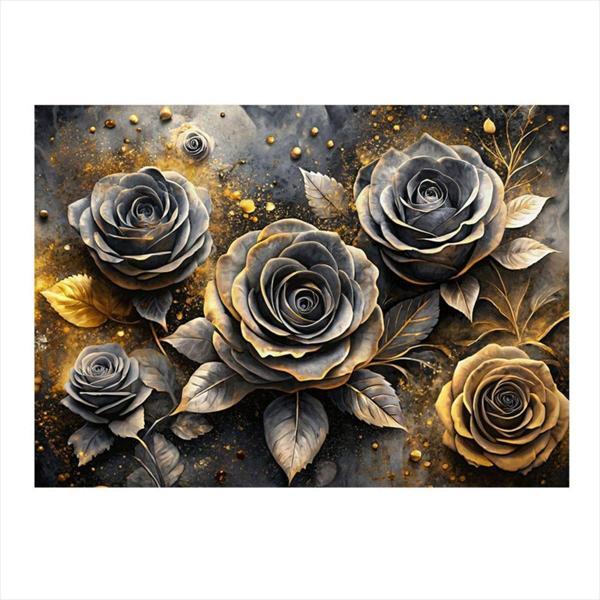 Ekart Altın Rengi Güller Mdf Tablo 35 cm x 50 cm - Image 1