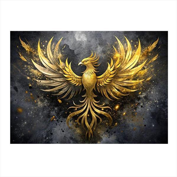 Ekart Siyah Zemin Anka Kuşu Art Mdf Tablo 50 cm x 70 cm - Image 1