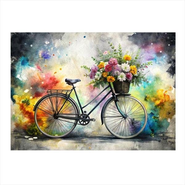Ekart Bisiklet Ve Çiçekler Hediyelik Mdf Tablo 35 cm x 50 cm - Image 1