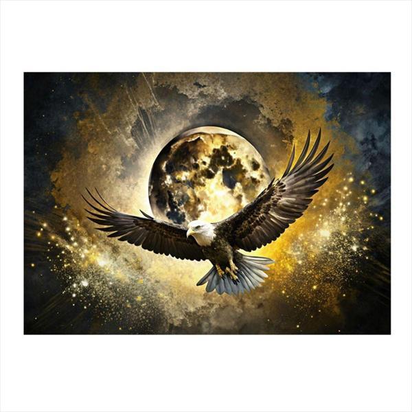 Ekart Dolunay Ve Uçan Kartal Mdf Tablo 50 cm x 70 cm - Image 1
