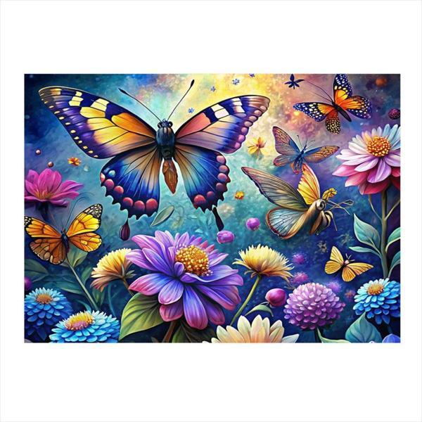 Ekart Kelebekler Ve Çiçekler Mdf poster 35 cm x 50 cm - Image 1