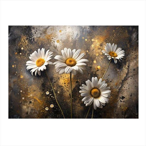 Ekart Beyaz Papatyalar Desenli Mdf Tablo 50 cm x 70 cm - Image 1