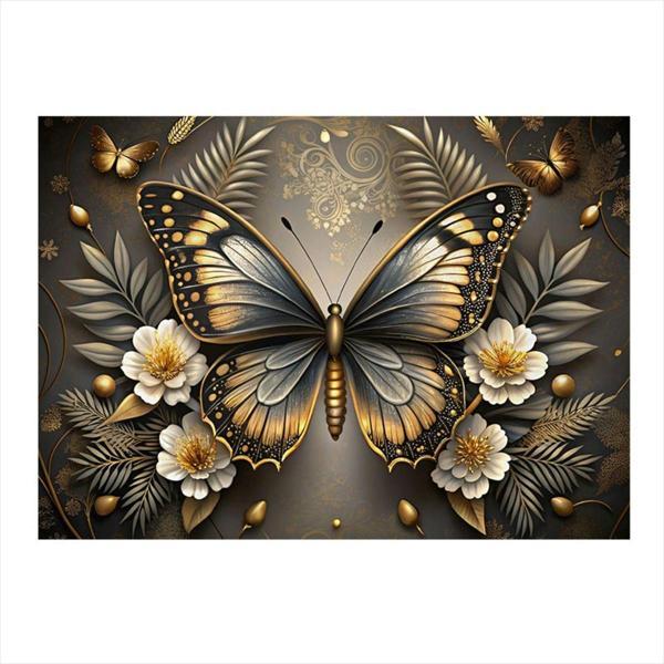 Ekart Kelebek Ve Çiçekler Hediyelik Mdf Tablo 35 cm x 50 cm - Image 1