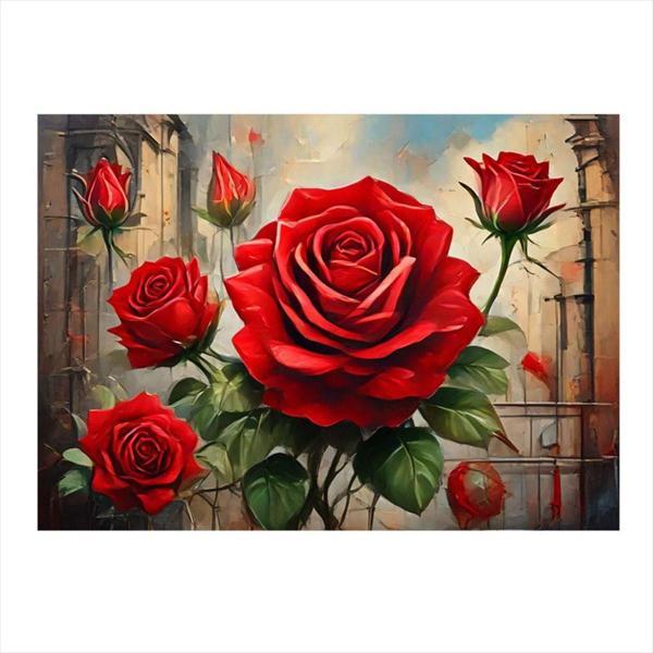 Ekart Kırmızı Güller Mdf poster 50 cm x 70 cm - Image 1