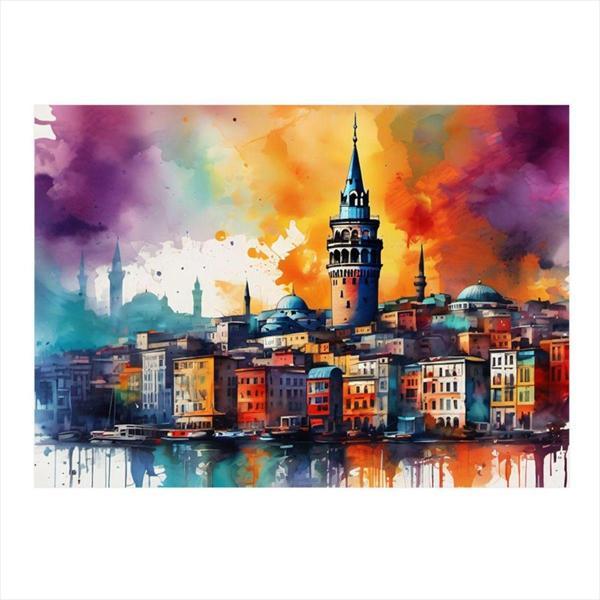 Ekart İstanbul Galata Kulesi Art Mdf Poster 35 cm x 50 cm - Image 1