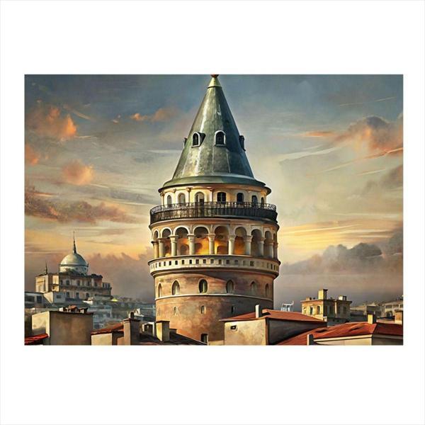 Ekart İstanbul Galata Kulesi Modern Mdf Tablo 25 cm x 35 cm - Image 1