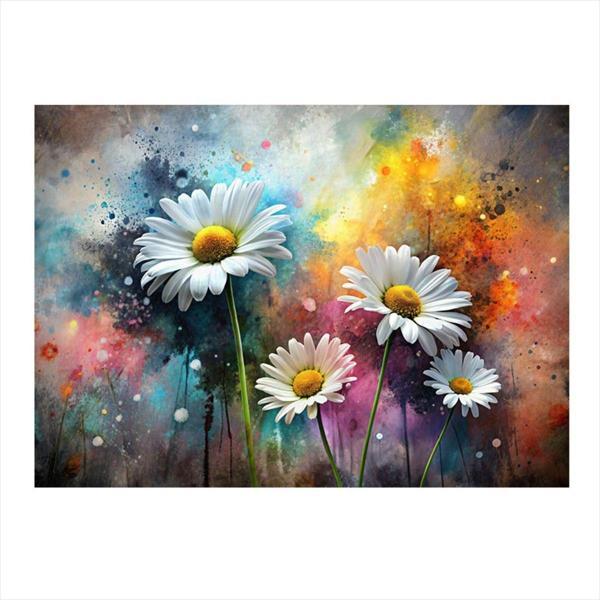 Ekart Beyaz Papatyalar Mdf poster 25 cm x 35 cm - Image 1