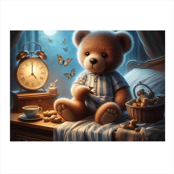 Ekart Pijamalı Sevimli Ayıcık Hediyelik Mdf Tablo 35 cm x 50 cm - Image 1