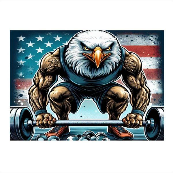 Ekart Ağırlık Kaldıran Kartal Gym Temalı Tasarım Mdf Tablo 50 cm x 70 cm - Image 1