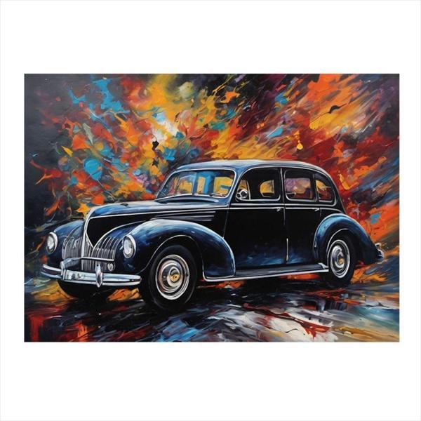 Ekart Retro Siyah Araba Modern Mdf Tablo 50 cm x 70 cm - Image 1