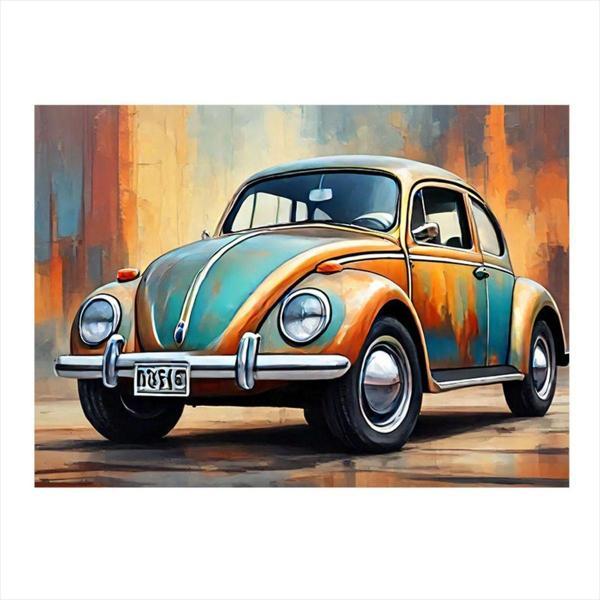 Ekart Retro Kaplumbağa Araba Mdf poster 50 cm x 70 cm - Image 1