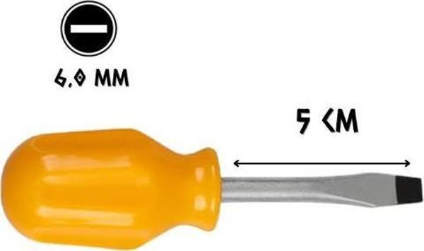 Kupa Küçük Topaç Tornavida DÜZ Uçlu 6.0 - 5 cm. - Image 1