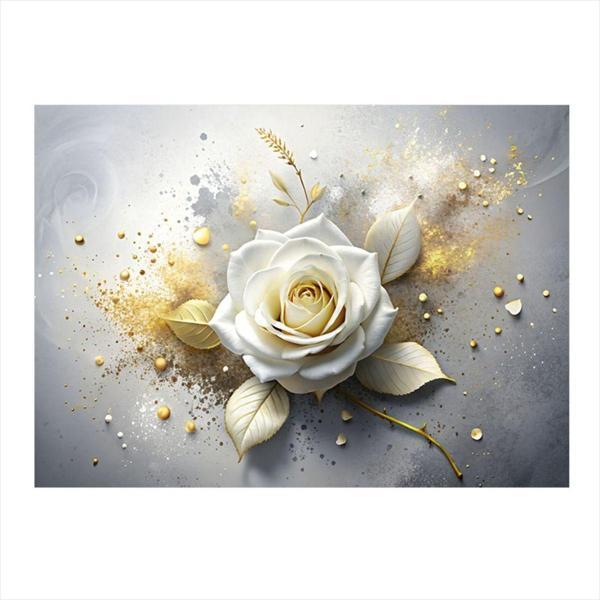 Ekart Beyaz Çiçek Art Mdf Poster 50 cm x 70 cm - Image 1