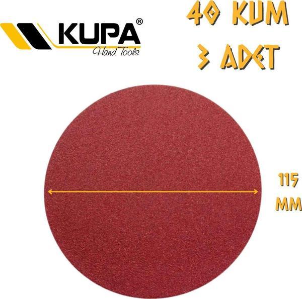 Kupa Yuvarlak Cırt Zımpara 115 mm - P40 Kum - 3 Adet - Image 1