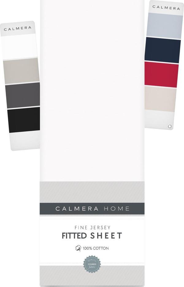 Calmera Home Tek Kişilik %100 Pamuk Penye Lastikli Çarşaf - 100 x 200 cm Beyaz - Image 1