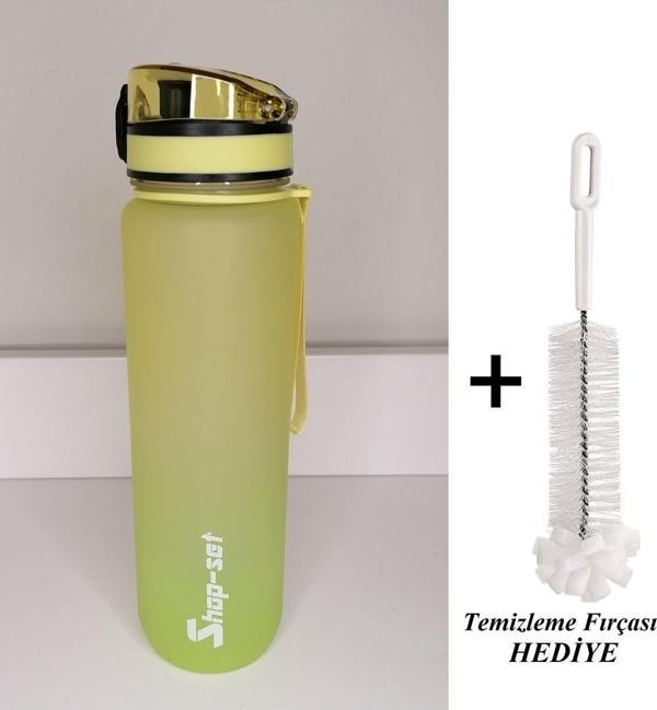 Shopset 1000 Ml Tritan Motivasyonlu Su Matarası (Neon Sari - Neon Yeşil) - Image 1