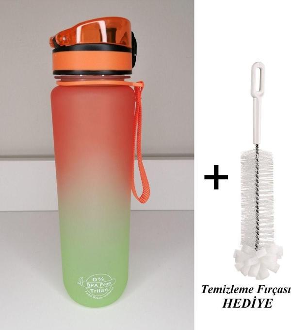 Shopset 1000 Ml Tritan Motivasyonlu Su Matarası (Turuncu - Neon Yeşil) - Image 1