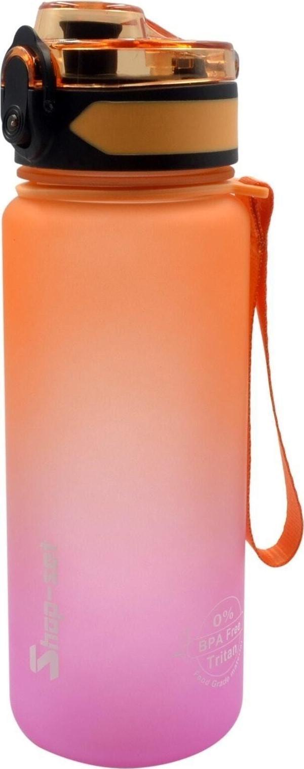 Shopset 2 Adet * 500 Ml Tritan Motivasyonlu Su Matarası (Turuncu - Pembe) - Image 1
