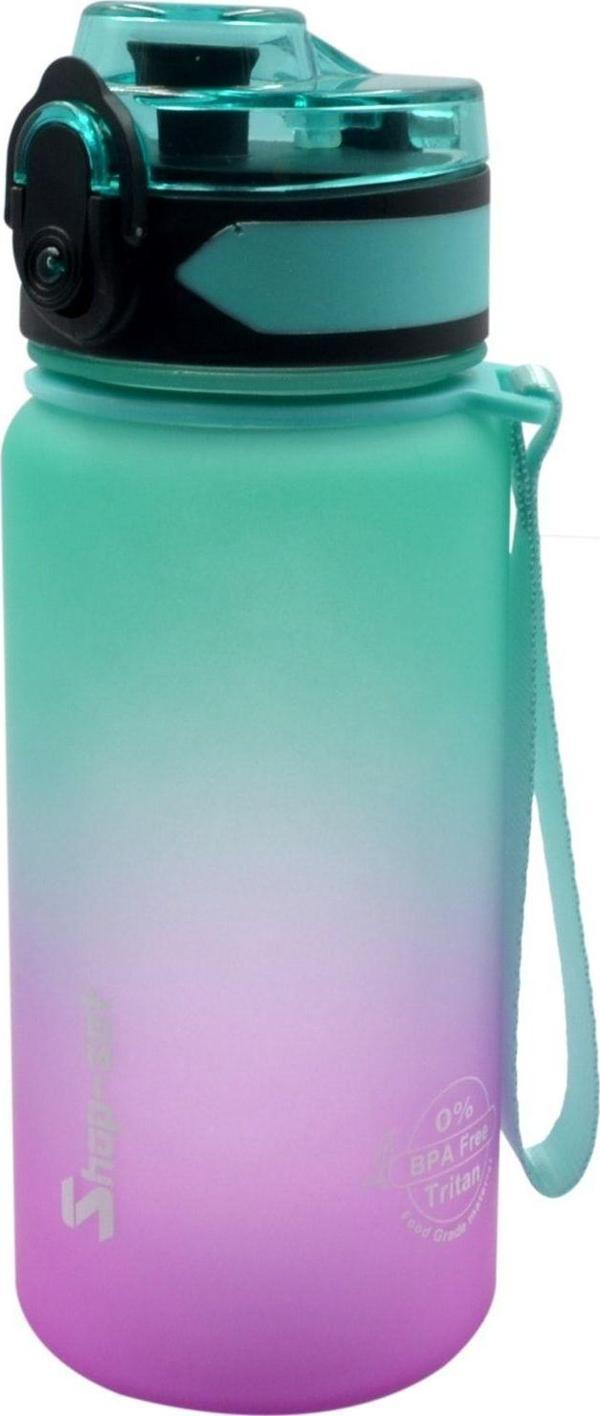 Shopset 350Ml Tritan Motivasyon Su Matarası Çift Renk Softtouch (Yeşil-Pembe) - Image 1