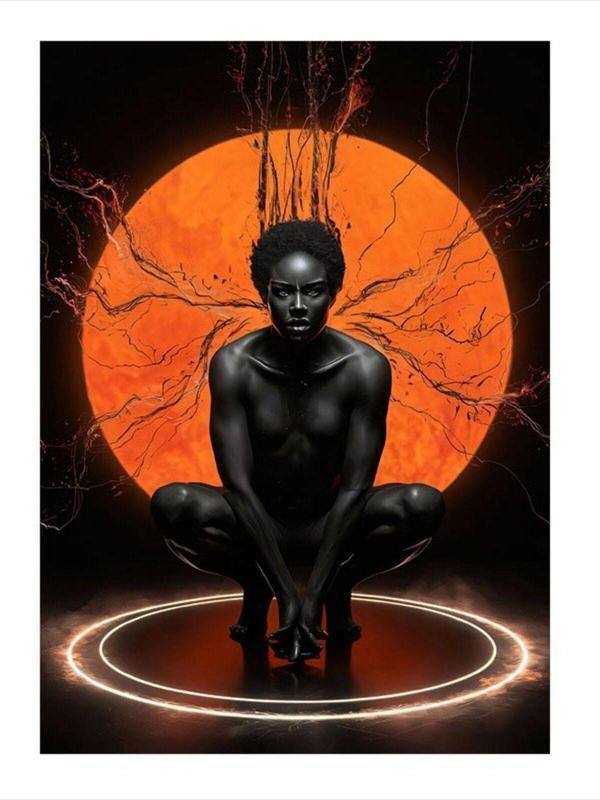 Ekart Afrikalı Adam Dekoratif ahşap Tablo 25 cm x 35 cm - Image 1