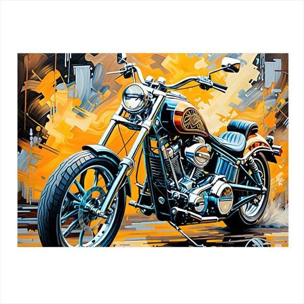 Ekart Chopper Motosiklet Desenli Ahşap Tablo 35 cm x 50 cm - Image 1