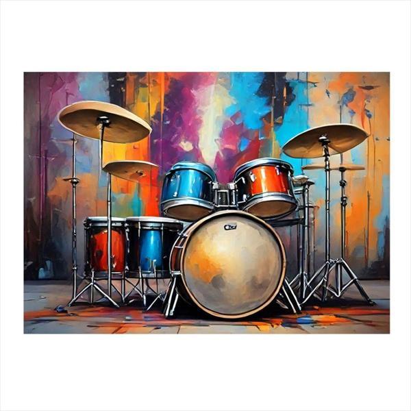 Ekart Davul Bateri Hediyelik Ahşap Tablo 35 cm x 50 cm - Image 1
