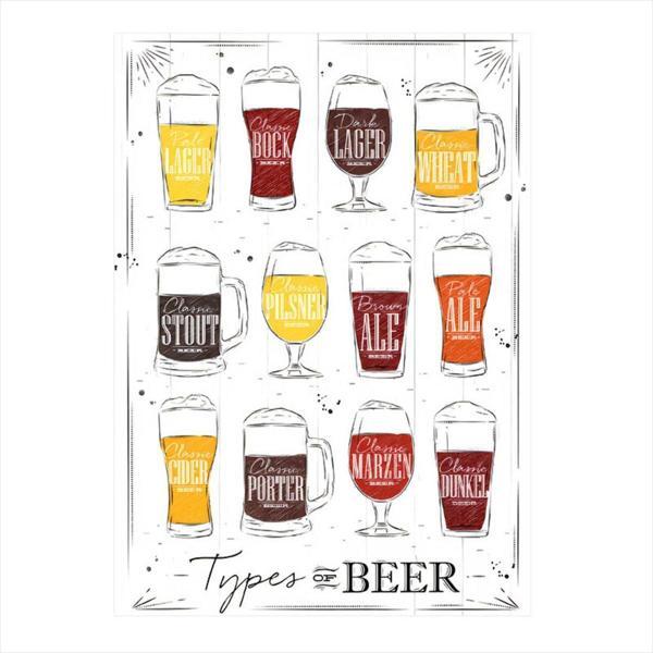 Ekart Bira Tipleri Modern Ahşap Tablo 35 cm x 50 cm - Image 1