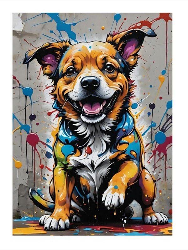 Ekart Boyalar Ve Köpek Modern Ahşap Tablo 25 cm x 35 cm - Image 1