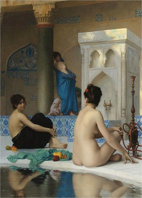 Ekart Jean Leon Gerome Banyodan Sonra Desenli Ahşap Tablo 25 cm x 35 cm - Image 1