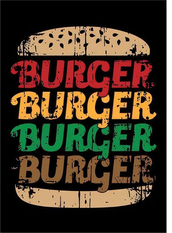 Ekart Hamburger Temalı Dekoratif ahşap Tablo 35 cm x 50 cm - Image 1