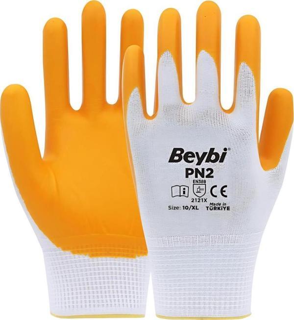 Beybi Pn2 Nitril Poli Beyaz Sarı Eldiven 10  - Image 1