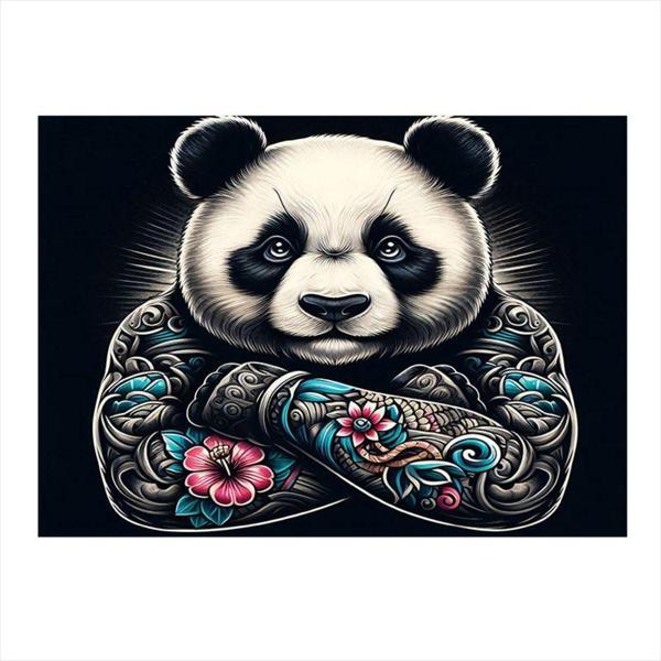 Ekart Gangster Panda Modern Ahşap Tablo 35 cm x 50 cm - Image 1