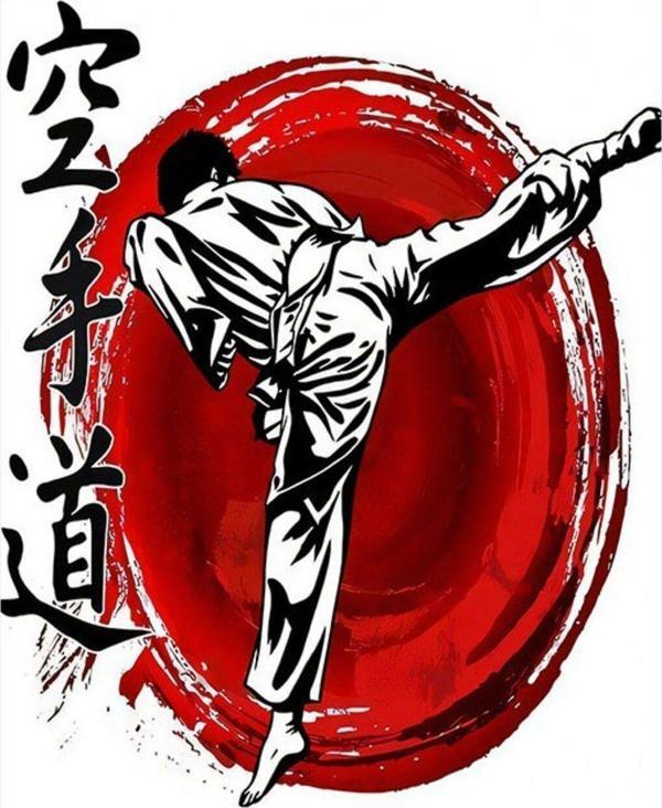 Ekart Karate Temalı Hediyelik Ahşap Tablo 35 cm x 50 cm - Image 1