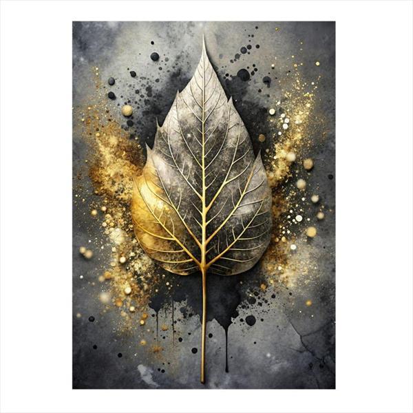 Ekart Işık Saçan Yaprak Modern Ahşap Tablo 35 cm x 50 cm - Image 1