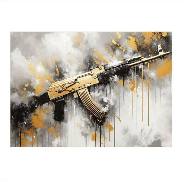 Ekart Gold Ak-47 Model Ahşap Tablo 25 cm x 35 cm - Image 1