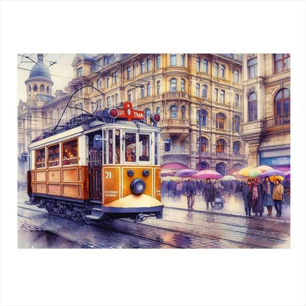Ekart İstanbul Taksim Dekoratif ahşap Tablo 35 cm x 50 cm - Image 1