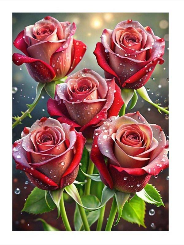 Ekart Kırmızı Güller Hediyelik Ahşap Tablo 25 cm x 35 cm - Image 1
