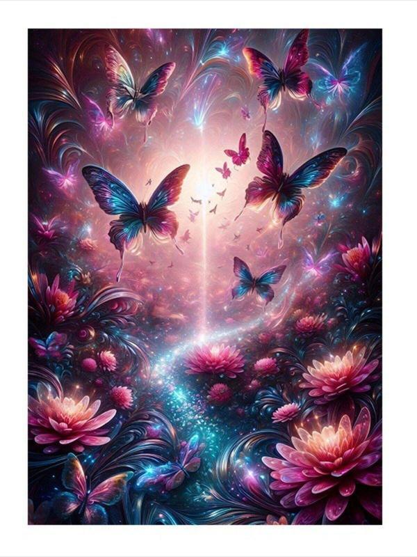 Ekart Lotus Çiçekleri Ve Kelebekler Desenli Ahşap Tablo 25 cm x 35 cm - Image 1