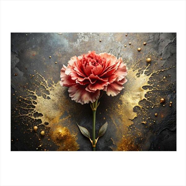 Ekart Kırmızı Karanfil Modern Ahşap Tablo 35 cm x 50 cm - Image 1