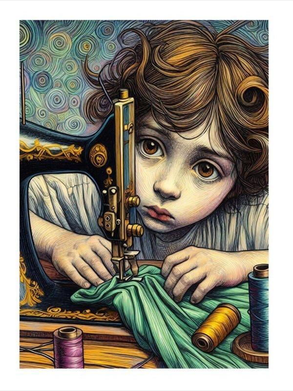 Ekart Kıyafetini Diken Terzi Modern Ahşap Tablo 25 cm x 35 cm - Image 1