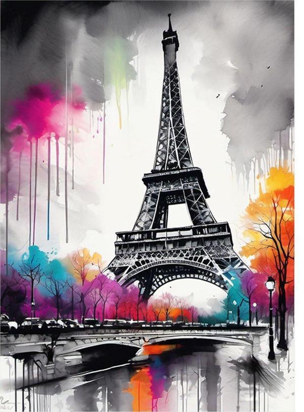 Ekart Paris Eyfel Kulesi Hediyelik Ahşap Tablo 50 cm x 70 cm - Image 1