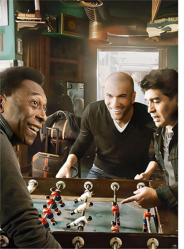 Ekart Pele Zidan Ve Maradona Modern Ahşap Tablo 50 cm x 70 cm - Image 1