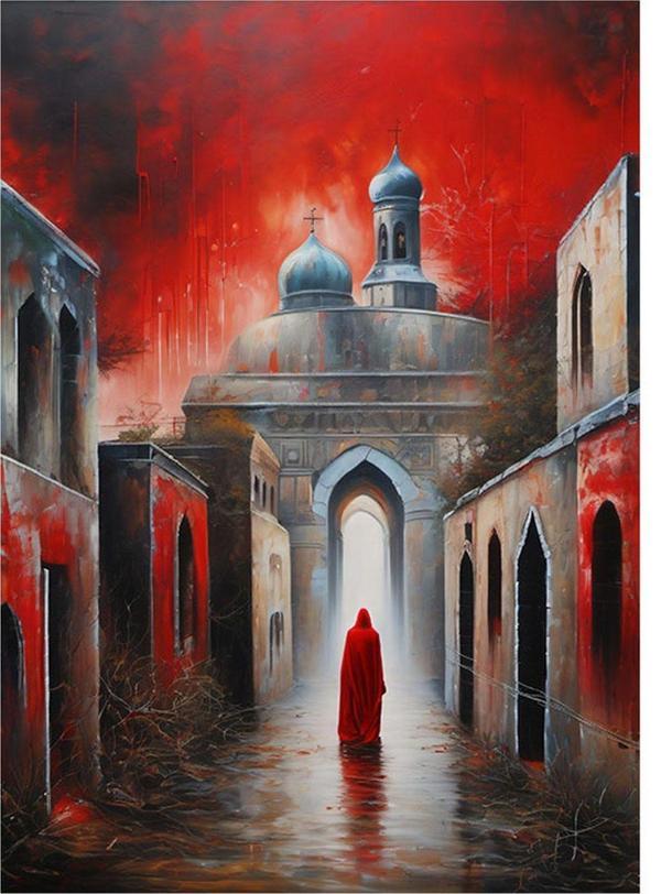 Ekart Pelerinli Suikastçi Dekoratif ahşap Tablo 35 cm x 50 cm - Image 1