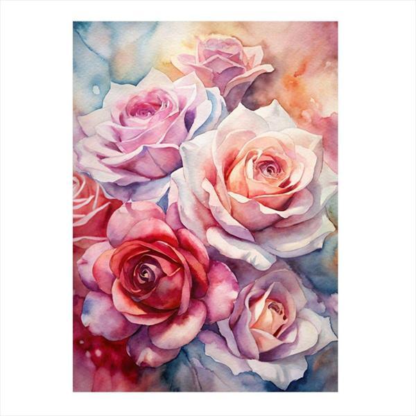 Ekart Pembe Beyaz Çiçekler Model Ahşap Tablo 35 cm x 50 cm - Image 1
