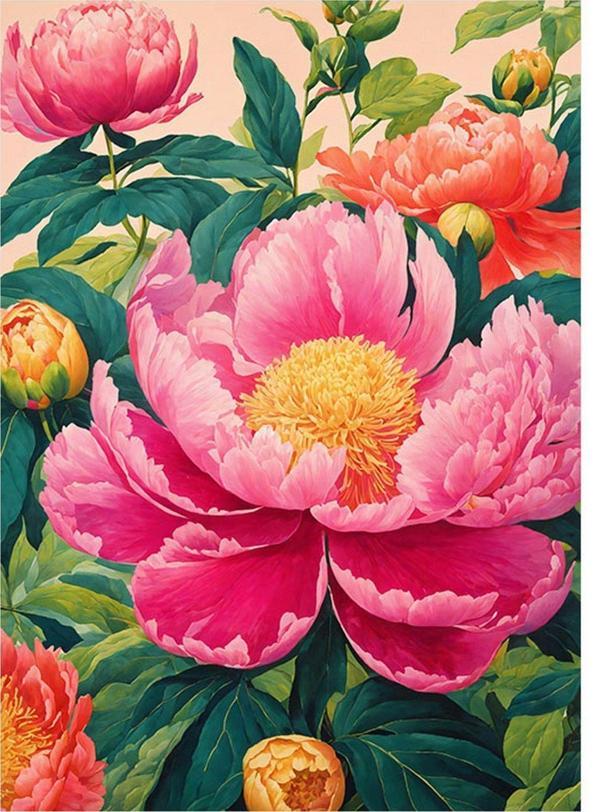 Ekart Pembe Çiçek Tasarım Ahşap Tablo 35 cm x 50 cm - Image 1