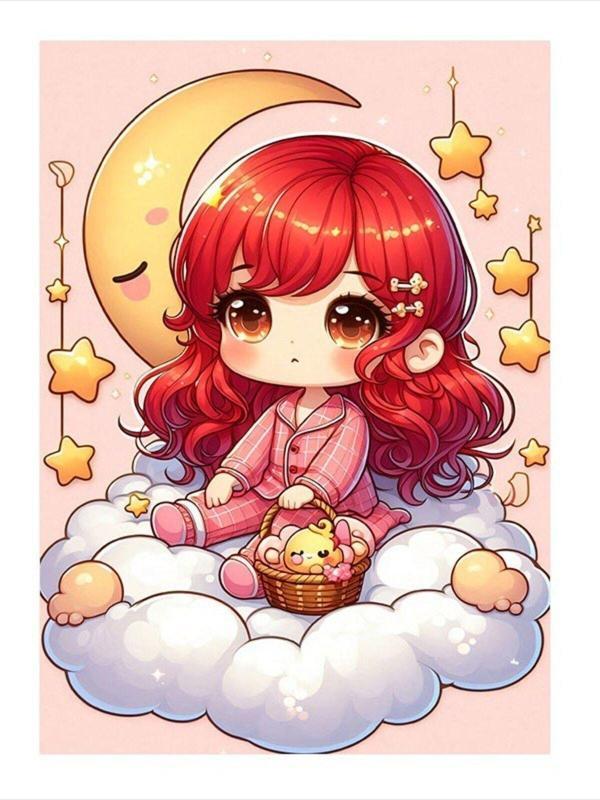 Ekart Pijamalı Kız Çocuğu Tasarım Ahşap Tablo 25 cm x 35 cm - Image 1