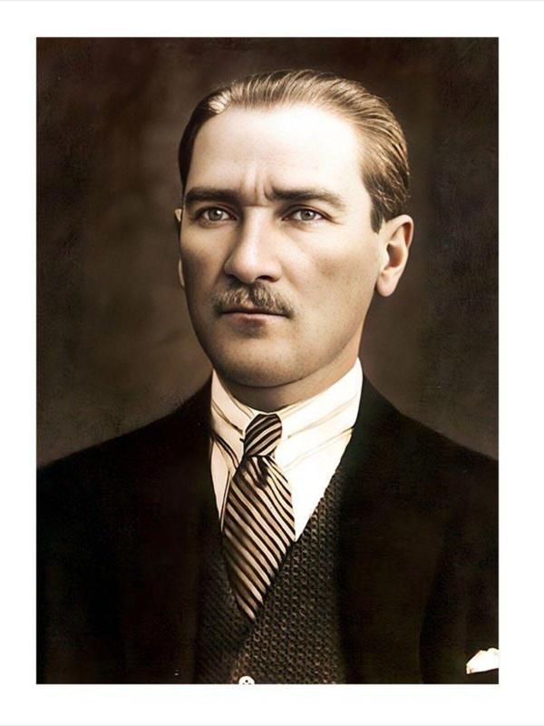 Ekart Mustafa Kemal Atatürk Desenli Ahşap Tablo 25 cm x 35 cm - Image 1