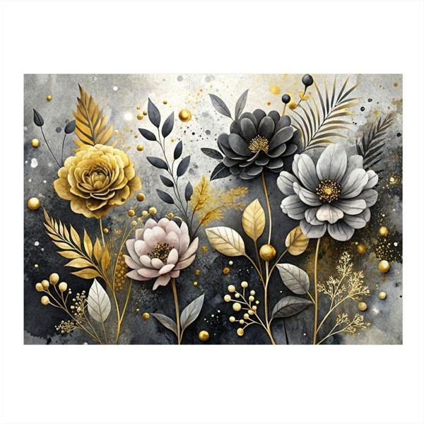 Ekart Renkli Çiçekler Desenli Ahşap Tablo 25 cm x 35 cm - Image 1