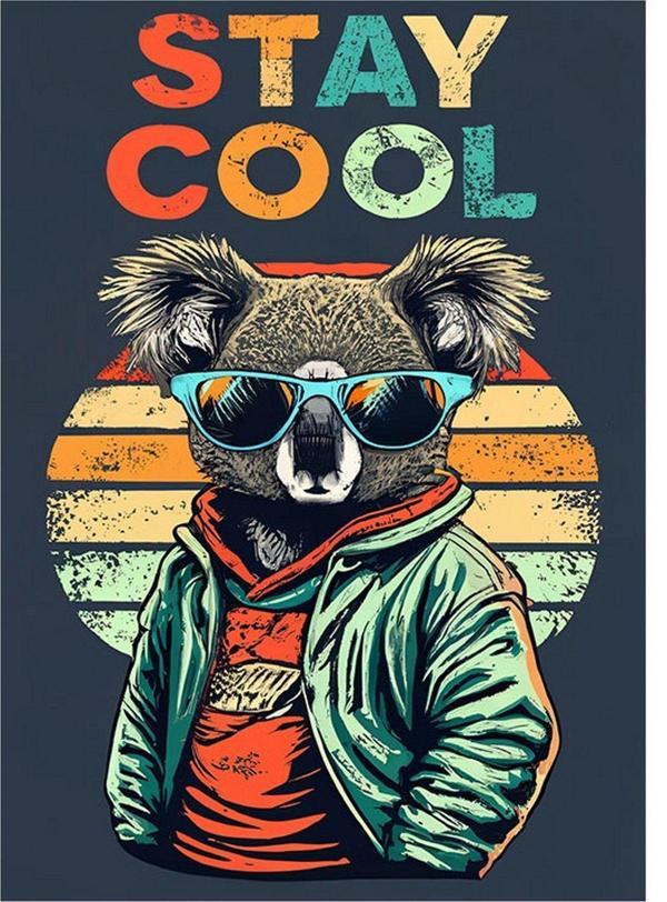 Ekart Sevimli Koala Stay Cool Dekoratif ahşap Tablo 25 cm x 35 cm - Image 1